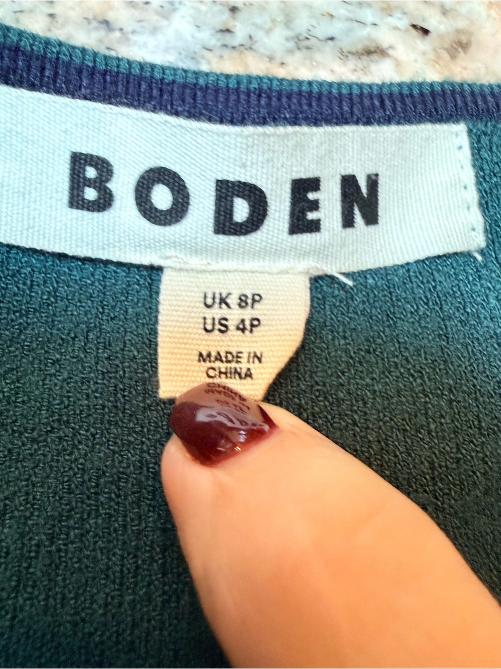 Boden Petite Teal Knit Midi Dress US 4P Long Sleeve Tie Waist - Picture 2 of 11